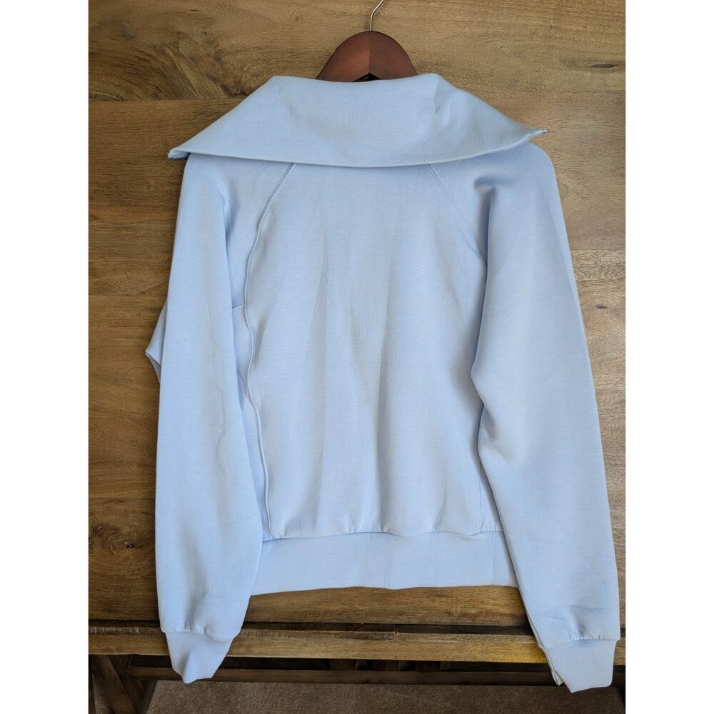 NWT Spanx Sweatshirt Womens Small Light Blue Long Sleeve AirEssentials Half Zip - Picture 2 of 5